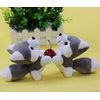 Ruzucoda Plush Husky Stuffed Animals Dog Keychains Toys Puppy Ornaments Pendants Gray