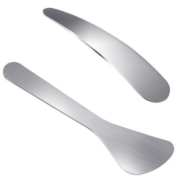 2Pcs Mini Metal Cosmetic Spatulas, Makeup Spatulas, Skincare Spatula, Cream Spatula, Beauty Accessories for Mixing and Sampling Plant Masks, Skin Care Creams, Eye Cream, Essences(Style 2)