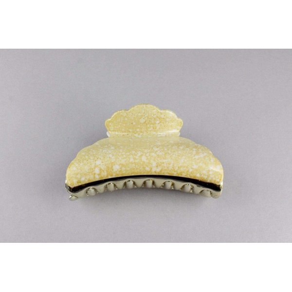 Cream Hair Clip Barrette Alligator Claw Clamp 3 3/8" Long Marbled Look Design Colored Hair Clips For Women Girls