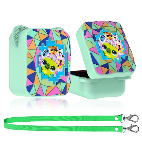 SKRVGOJFG Silicone Case for Bitzee Magicals Interactive Toy, Protective Sleeve 2 in 1 Cover + Lanyard for Bitzee Magicals Interactive Toy Electronic Pets Accessories - Mint Green