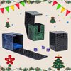 MTG Deck Box, Premium PU Leather Card Protective for 600+ Sleeved Cards Holder Twin Flip Deck for Commander, PVC Free Strong Magnet Card Case Holder Storage (3 Pack,Black/Blue/Green)