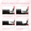 ABONNIE Easy fan lash extensions, Rapid Blooming Volume lash extensions, C Curl cashmere Fan lash extensions, 0.10 Thickness 8-15mm Mixed Length Self Fanning Volume Lashes extension (C-0.10,8-15mm)
