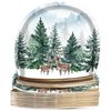 Naozinebi 50Pcs Winter Party Plates Winter Forest Tableware Set Party Decorations Christmas Tree Elk Disposable Paper Dessert Plates Crystal Ball Shaped Dinnerware for Xmas Holiday Party Supplies