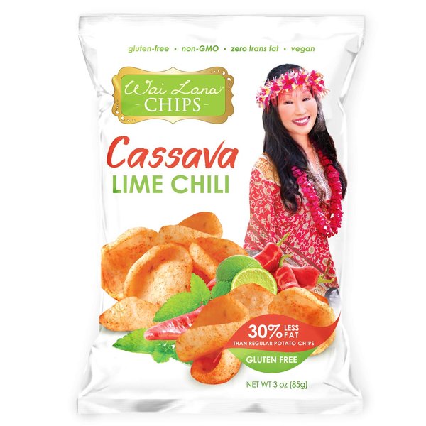 Cassava Chips Lime Chili (12 Pack of 3 Ounce Individual Bags) - Gluten Free, Non-GMO, Vegan, Zero Trans Fats – Wai Lana
