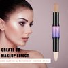 Wismee Dual-Ended Highlight & Contour Stick, Shimmer Cream Powder Face Shaping & Contouring Stick, Long Lasting & Waterproof Highlighters Makeup Stick, Blendable and Smooth for Women