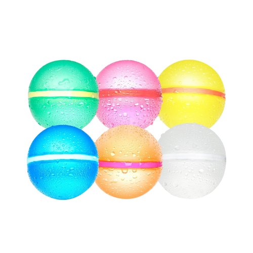 6 Pack Reusable Water Balloons For Kids, Summer Pool Beach Party Game Toys for Boys and Girls, Quick Fill Splash Balls Bomb Supplies Outdoor Activities