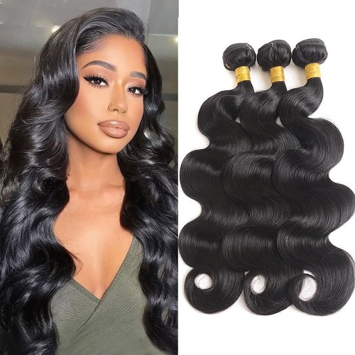 Tasumla 12A Human Hair Bundles 16 18 20 Body Wave 3 Bundles Human Hair 100 Unprocessed Brazilian Virgin Hair Bundles Deals Human Hair Weft Weave Bundles Human Hair Extension Natural Color Afekisn