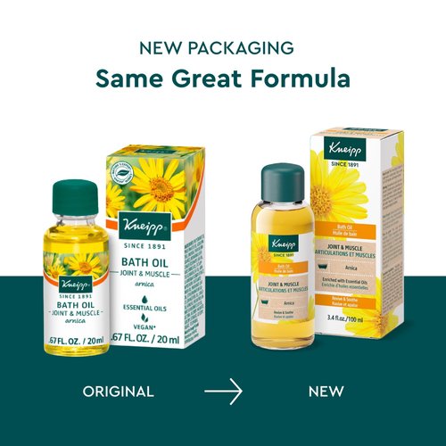 Kneipp Joint & Muscle Arnica Bath Oil - Good for Achy Joints & Post-Workout Recovery - Vegan - 3.38 fl oz - Up to 10 Baths