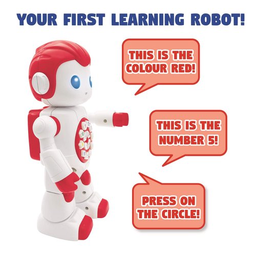 Lexibook Powerman Baby Smart Interactive Toy Learning Robot Toy for Kids Dancing Plays Music Quiz Numbers Shapes Colors Boy Girl Robot Junior Red/White - ROB15EN_09, White Red, 8.66 Inch