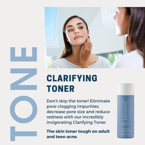 Clearogen Clarifying Toner for Acne and Blemishes, Face Toner, Facial Toner, Skin Toner, Acne Toner, Toner Oily Skin, Salicylic Acid Toner, Astringent for Face, Toners, 4 Fl Oz