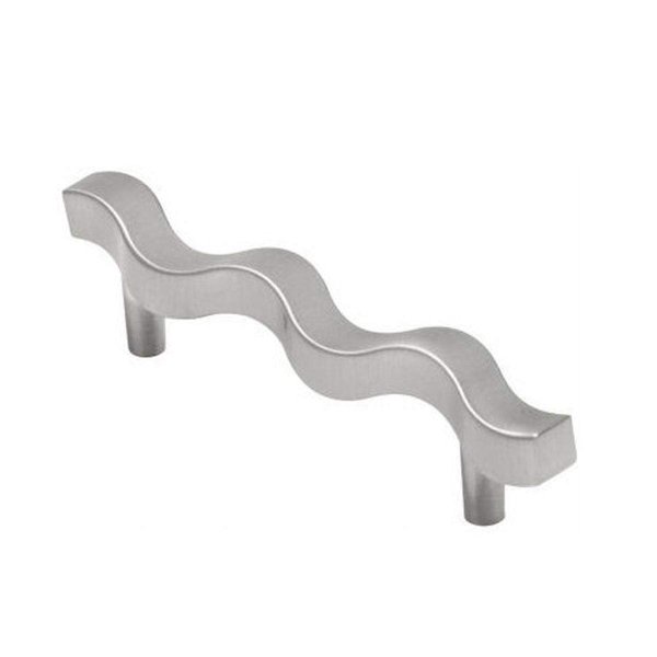 Hickory Hardware 1 Pack Solid Core Kitchen Cabinet Pulls, Luxury Cabinet Handles, Hardware for Doors & Dresser Drawers, 3-3/4 Inch (96mm) Hole Center, Satin Nickel, Metropolis Collection