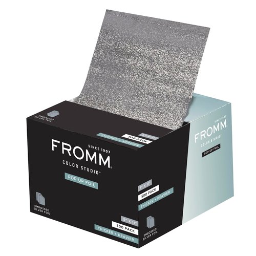 Fromm Color Studio Medium Weight Pop Up Hair Foil in Silver, 5" x 11" Embossed Aluminum Foil Sheets, Hair Foils for Highlighting and Coloring - 500 Foil Sheets