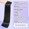 Clip-In Jet Black Straight Brazilian Remy Hair Extensions - 8pcs Double Weft, 100% Real Human Hair, 18Inch