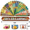 Cherisnowy 48 PCS Camping Party Favors 24PCS Tattoos Stickers 24PCS Slap Bracelets Wristbands Perfect for Themed Birthday Baby Showers or Classroom Rewards Ideal Decor and Gifts for Girls and Boys
