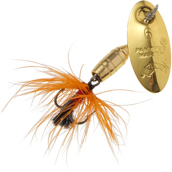 Panther Martin PMF_2_GO Deluxe Dressed Fly Spinning Fishing Lure - Gold/Orange - 2 (1/16 Oz)