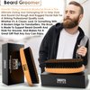 Smooth Viking Beard Brush Gift Set for Men - Natural Boar Bristle Hair Brush - Facial Hair Styling, Grooming & Shaping Tools