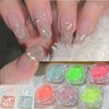 Sugar Glitter for Nails,Holographic Nail Art Sequins,6 Box 3D Glitter Metallic Shining Flakes Acrylic Nails Nail Glitter Flakes or Make Up DIY Nail Decoration