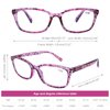 DOOViC 4 Pack Computer Reading Glasses Blue Light Blocking Anti Eyestrain Spring Hinge Stylish Readers for Women 4.00 Strength