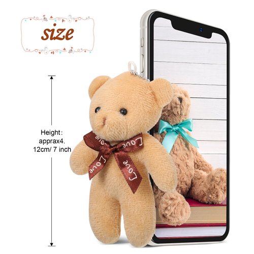 Skylety 24 Pcs Mini Bears 4.7 Inch Tiny Bears Doll Bulk Soft Mini Stuffed Animals for DIY Keychain for Graduation Birthday Baby Shower Wedding Party Favors