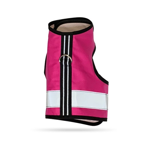 Kitty Holster Reflective Cat Harness - High-Visibility Cat Vest for Day & Night, Secure & Breathable Cotton, Ideal for Walking & Traveling, Breathable and Washable Cotton - Flamingo Pink, S to M