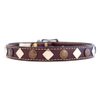 Heirloom Studded Burgundy Leather Dog Collar