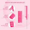 24 Pieces Hair Roller, Small Size Plastic Hair Rollers Hair Curlers with Steel Pintail Comb for Short Hair Long Hair Hairdressing Styling Tools (0.59 x 2.28 Inch, Pink)