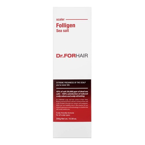 Dr.FORHAIR Folligen Sea Salt Scaler Scalp Scrub (10.5oz) | 45% Sea Salt | Exfoliate Hair Deep Cleansing Excess Sebum Oily Greasy Hair | Dry Flaky Itchy Treatment (No Parabens, Silicone, Sulfates)