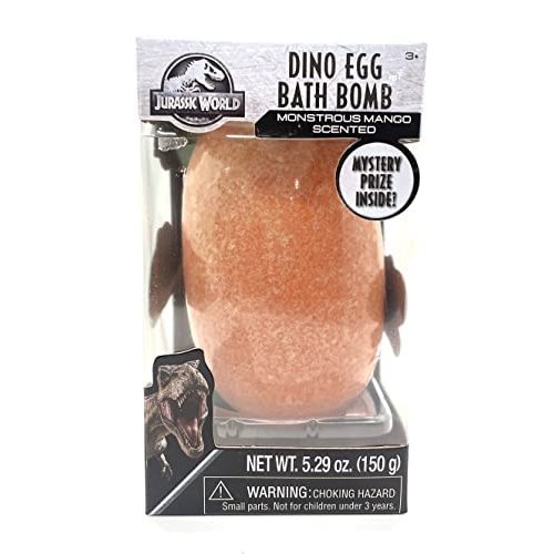 Jurassic Word Dino Egg Bath Bomb with Mystery Surprise Inside! (Orange Monstrous (Mango))