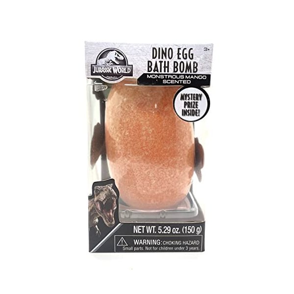 Jurassic Word Dino Egg Bath Bomb with Mystery Surprise Inside! (Orange Monstrous (Mango))