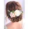 Kercisbeauty Pink and White Cute Hair Comb Prom Girl Floral Headpiece Wedding Brides Bridesmaids Flower Headband Handmade Soft Headband Flower Girl