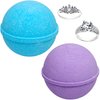 Ocean Breeze Lavender Bath Bombs Gift Set of 2 with Size 9 Ring Surprise Inside Each Made in USA