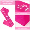 21st Birthday Decorations for Her Hot Pink "Finally 21" Birthday Sash and Rhinestone Crown Tiara Set for Girls 21st Birthday Gifts for Happy 21st Birthday Party Favor Supplies