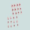 Enppode Pink Press on Nails Medium Fake Nails Almond Nails with Strawberry Design Glossy Stick on Nails Full Cover Nails 24 PCS/Set