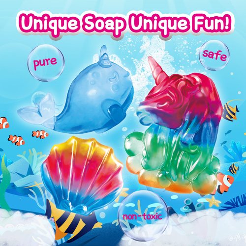 Wings Giant Soap Making Kit for Kids, DIY Unicorn Craft Kit Kids-STEM Science Kits-Make Your Own Soap Kit, Kids Activity Set, Unicorn Birthday Christmas Gift for Girls Boys Ages 6 7 8 9 10 11 12