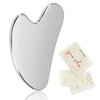 Rena Chris Gua Sha Facial Tools, Stainless Steel Guasha, Manual Massage Sticks for Jawline Sculpting and Puffiness Reducing, Scraping Massage Tool, Skin-Care Gift (Silver)