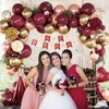 Burgundy Birthday Party Decorations with Happy Birthday Banner Tissue Tassels Paper Pompoms Butterfly Decorations Foil Balloons Happy Birthday Decorations for Women Adults