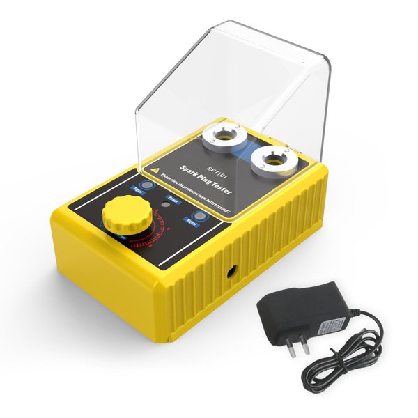 Spark Plug Tester Dual Holes, Automotive Engine Ignition Coil Tester 0-6000rpm Working Frequency, Car Spark Tester Tool with Protective Cover for 12V Gasoline Vehicles