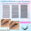 Lash Clusters Wispy Eyelash Clusters C Curl Individual Lashes zanlufly Natural 300Pcs Cluster Lashes Eyelash Extension 10-14MM DIY Lash Extension