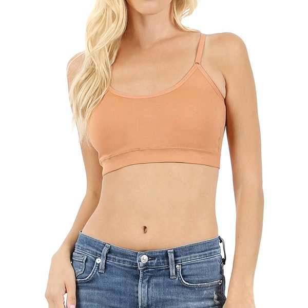Women Cross Back Seamless Adjustable Strap Sports Bra with Padded (Red, One Size)