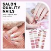 DUKASOU Semi Cured Gel Nail Strips 2 Set, (Gradient Pink/Flower) 56 Pcs Gel Nail Wraps,Stickers Works with Any UV/LED Lamps,Long Lasting,Salon-Quality, Easy to Apply
