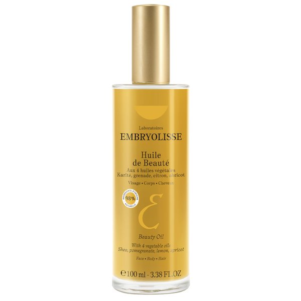 Embryolisse Beauty Oil, Hydrates, Protects and Beautifies Face, Body and Hair. Lightweight, Non Greasy Body Oil for All Skin Types, 3.38 Fl Oz