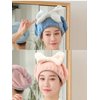 LUGEMA Super Absorbent Hair Towel Wrap for Wet Hair, Microfiber Hair Drying Caps Soft Absorbent Quick Drying Cap for Curly Thick Hair, Fast Drying Hair Turban Wrap Cap for Girls and Women (Pink+Blue)