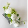 Lucky Summer Bridal Floral Hair Comb Wedding Bridesmaid Flower Greenery Headpiece (White)