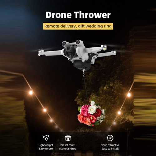 164ft Drone Airdrop System, 2.4G Drone Clip Remote Control Object Launcher, Holds up to 1.65lb Universal Drone Thrower Remote Control Dispenser Delivery Kit Drone Drop Release