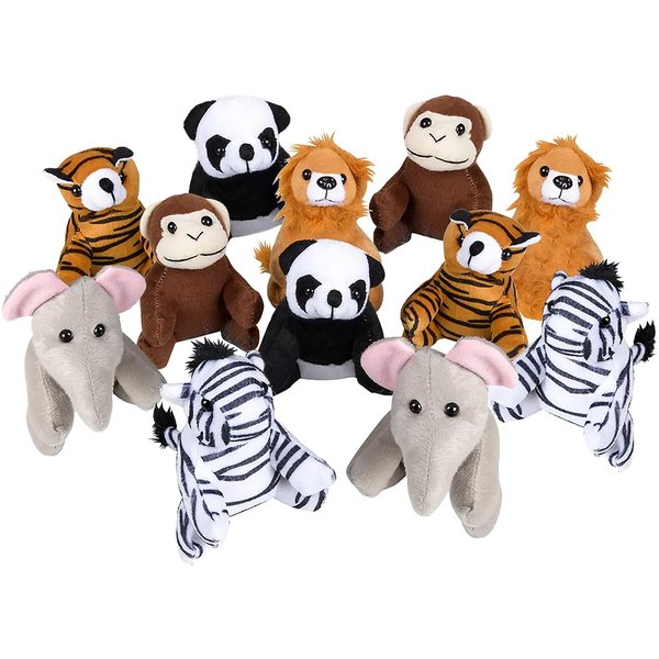 Adventure Planet 5-inch Zoo Animal Plush (Bulk Pack of 12 Pieces)