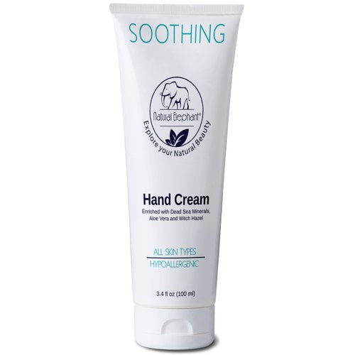Natural Elephant Dead Sea Soothing Hand Cream with Dead Sea Minerals 3.4 fl oz (Pack of 2)