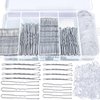 Teenitor 300pcs Silver Bobby Pins Hair Pins Kit, 100pcs Bobby Pins 100pcs Hair Pins for Women, Hair Pins for Buns and 100pcs Hair Bands, Hair Pin 2" 2.36", Silver Bobby Pins for Gray Hair 2" 2.75"