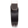 BLACKMOON HAIR Brazilian Virgin Straight Hair 3 Bundles With Free Part Lace Closure Unprocessed Virgin Human Hair Extensions Hair Weave Natural Black Color (20 20 22 + 18 Inch Closure)