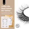 Beetles Easy Lashes False Eyelashes Essential Collection 5 pairs of Mixed Super Natural with tweezers Wispy Fluffy Fake Lashes for Women Strip Lashes Eyelash Extension Kit Faux Mink Eyelashes 14 mm 3D