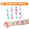 48PCS Gymnastics Party Favors 24PCS Tattoos 24PCS Slap Bracelets Wristbands Themed Birthdays Party Supplies Decorations Decor Pattern Girls Boys Gifts School Classroom Prize Carnival Christmas Reward